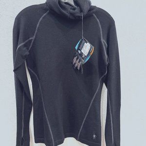 SMARTWOOL Black Hooded Wool Pullover Sweater Thermal XS NWT